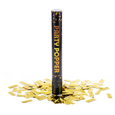 Confetti da sposa portatili Popper Confetti da sparatutto in oro per le decorazioni dei festeggiamenti