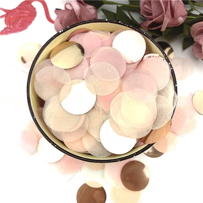 Carta di tessuto a forma rotonda, confetti di festa, poppers biodegradabili