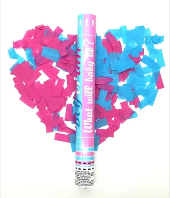 Canone di rivelazione di genere ecologico da 18 pollici con confetti di popper a prova di fiamma biodegradabili per baby shower