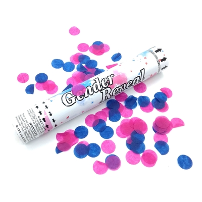 Festa di rivelazione di genere Confetti cannone biodegradabile aria compressa Popper in blu e rosa
