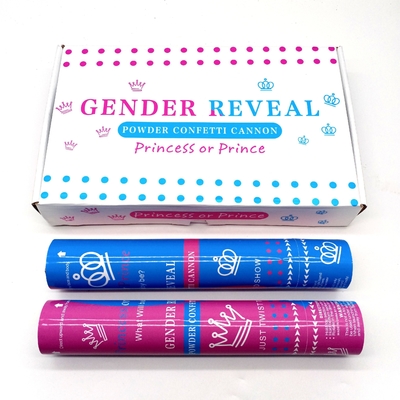 A-mazon Hot Selling Blu Rosa Ragazzo Ragazza Rivelare il Genere Forniture Biodegradabile Incombustibile Festa Popper Confetti Lanciatore