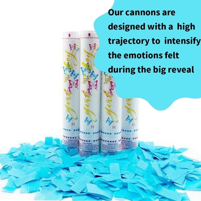 Festa di rivelazione di genere Confetti cannone biodegradabile aria compressa Popper in blu e rosa