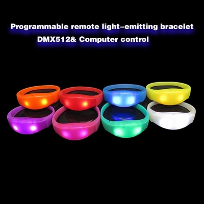 2024 DMX 512 Illuminazione Remote Controlled LED Bracelet RGB Pulseras Brasil luz gira Pulseras LED Con Control DMX