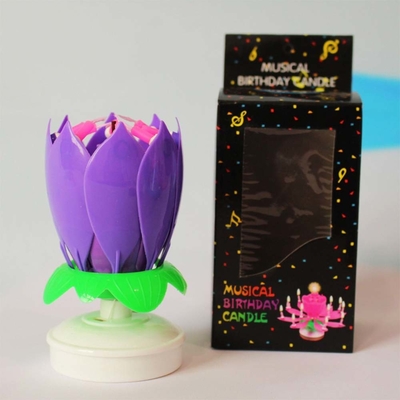 Multicolore Spinning Musicale Candela di compleanno Fiore Per Celebrazione