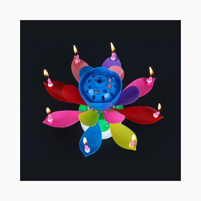 Multicolore Spinning Musicale Candela di compleanno Fiore Per Celebrazione