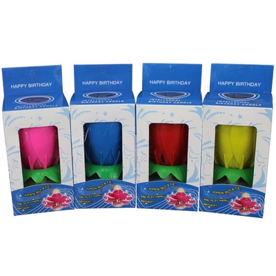 Multicolore Spinning Musicale Candela di compleanno Fiore Per Celebrazione
