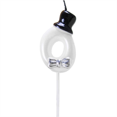Candela digitale 0-9 Topper Cake Carino Rosa Arco Bianco Cappellino di compleanno Candela Cake Topper Candele