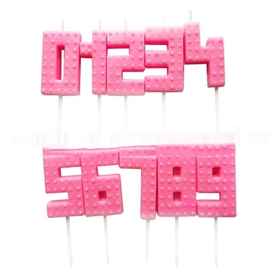 Candela digitale 0-9 Topper Cake Carino Rosa Arco Bianco Cappellino di compleanno Candela Cake Topper Candele