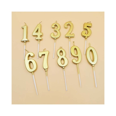 Champagne Gold Candele di compleanno Numero 0-9 Topper torta Auguri Decorazione di compleanno per le donne Uomini Ragazze Ragazze Ragazzi Festa