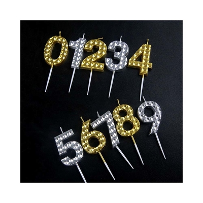 Creativo Oro Argento Diamante Superficie Candele Digitali Decorazione Di Torta Di Natale