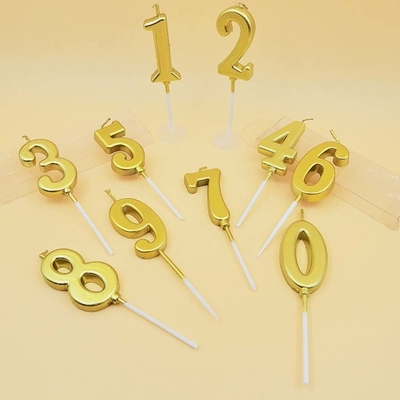 Champagne Gold Candele di compleanno Numero 0-9 Topper torta Auguri Decorazione di compleanno per le donne Uomini Ragazze Ragazze Ragazzi Festa