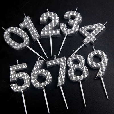 Creativo Oro Argento Diamante Superficie Candele Digitali Decorazione Di Torta Di Natale