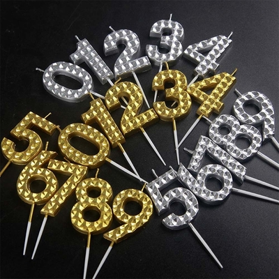 Creativo Oro Argento Diamante Superficie Candele Digitali Decorazione Di Torta Di Natale