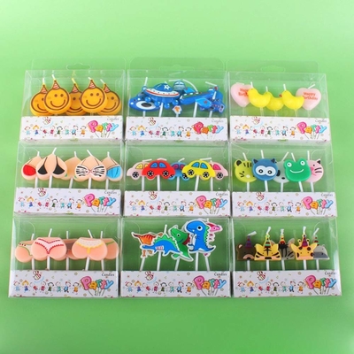 Cartoon Car Shaped Art Candles for Kids Decorazione torta fatta a mano in Messico Circa 110g