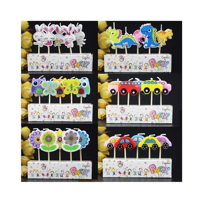 Cartoon Car Shaped Art Candles for Kids Decorazione torta fatta a mano in Messico Circa 110g
