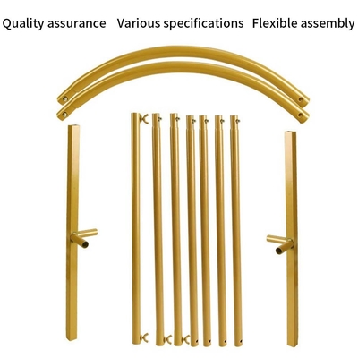 Tubo in lega di alluminio oro 25 mm sfondo di matrimonio floreale Stand con accessori e borsa da trasporto