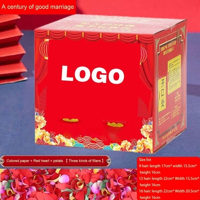 Confetti di matrimonio cannone quadrato effetto personalizzato organizzazione colorata di foglio