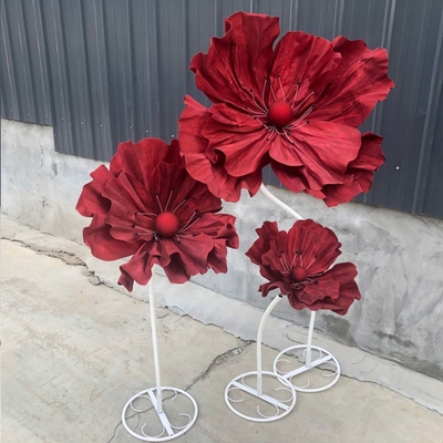 Elegante Giant Foam Peony Wedding Flower Runner con ferro elettroplato e stile moderno