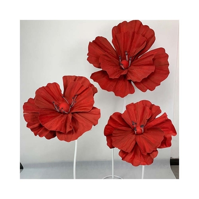 Elegante Giant Foam Peony Wedding Flower Runner con ferro elettroplato e stile moderno