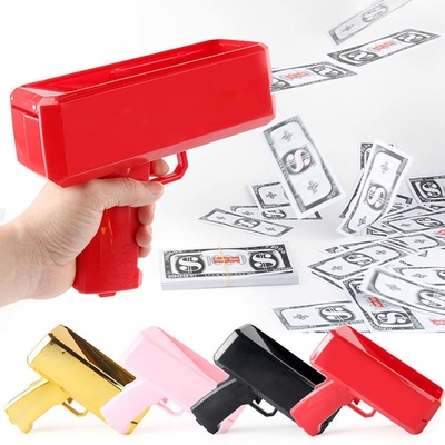 Sparare denaro facendo piovere denaro pistola tiratore portatile falso distributore di bollette giocattolo personalizzato pistole elettriche soldi per la festa