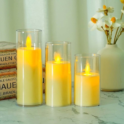 Candele di pilastro LED in plastica senza fiamma personalizzate per l'occasione del giorno del padre