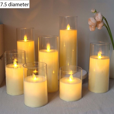 Candele di pilastro LED in plastica senza fiamma personalizzate per l'occasione del giorno del padre