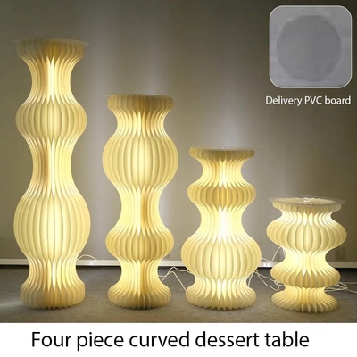 2024 all'ingrosso 4pcs carta pieghevole Display dessert Stand white per l'evento