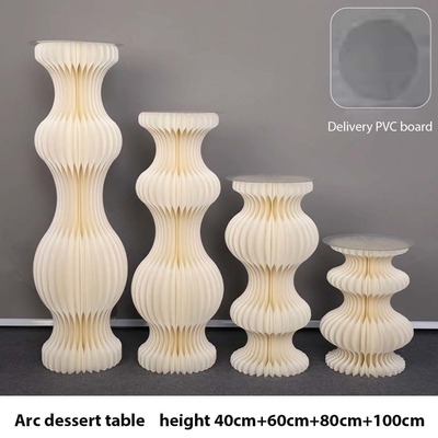 2024 all'ingrosso 4pcs carta pieghevole Display dessert Stand white per l'evento