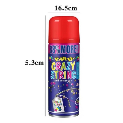 Distanza di tiro 5-8m Economico colorato Streamer e Silly Crazy String Spray per le decorazioni del festival