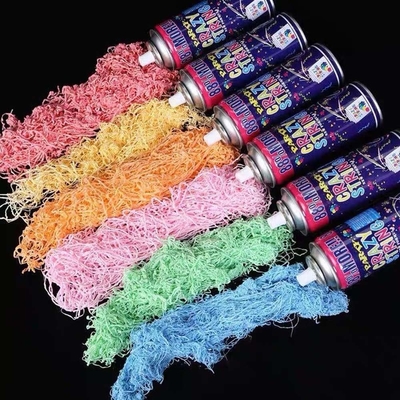 Distanza di tiro 5-8m Economico colorato Streamer e Silly Crazy String Spray per le decorazioni del festival
